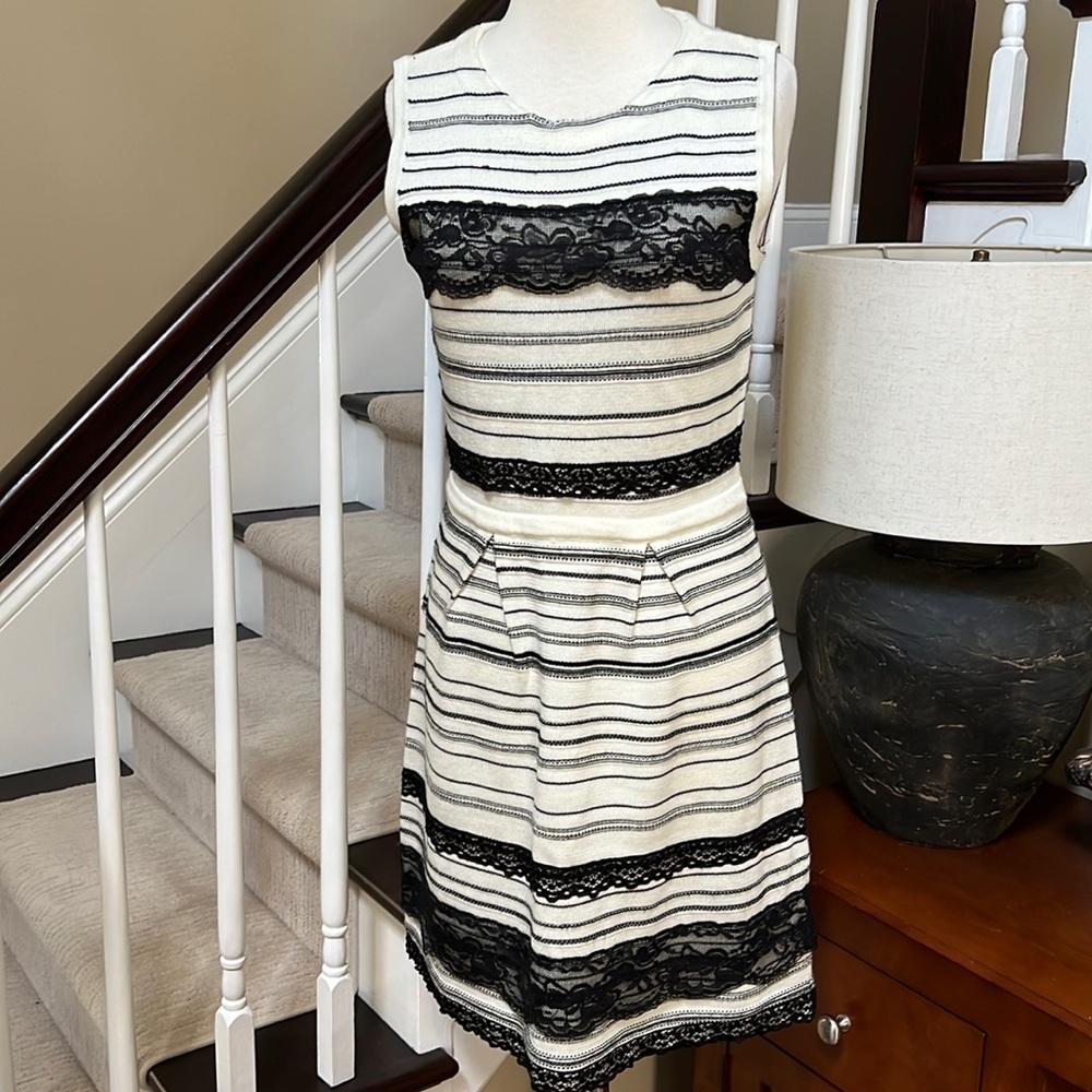 White & black dress